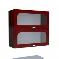 Corp superior vitrina 80 cu 2 usi orizontale Zebra MDF tulip rosu Corp superior vitrina 80 cu 2 usi orizontale Zebra MDF tulip rosu
